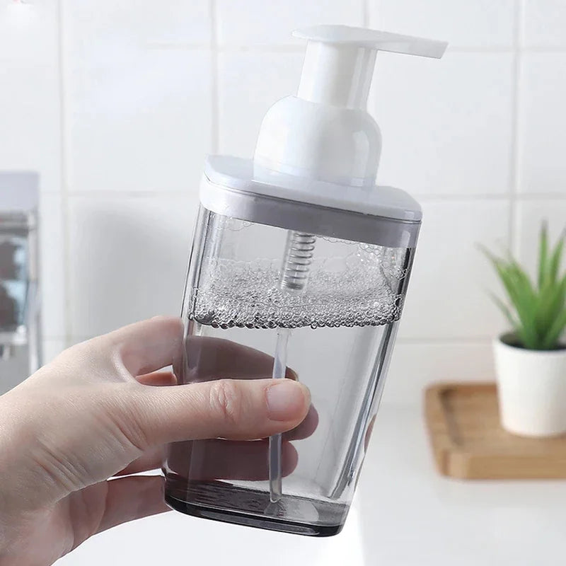 Transparent Foam Pump Bottles Bathroom Facial Cleanser Hand Sanitizer Soap Bottles Press Type Mousse Shampoo Dispenser 420ml