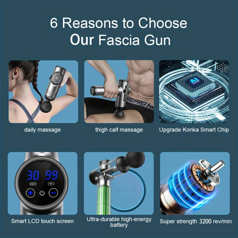 99 Level Massage Gun Fascia Deep Muscle Relax Body Neck Massager Electric Fitness Equipment Noise Reduction Male Female