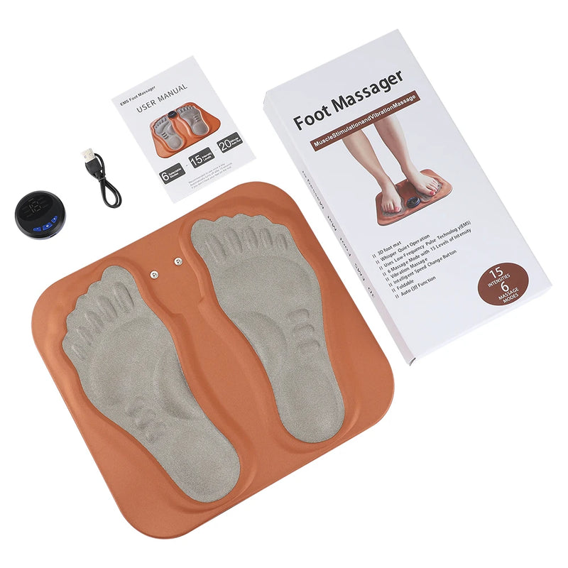 3D Smart Foot Massage Pad Feet Massager 6 Modes 15 LevelsImprove Blood Circulation Relax Muscles Slim Legs Rechargeable Foot Pad