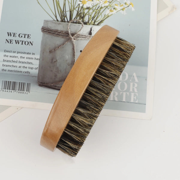 1Pcs Natural Boar Bristle Beard Brush for Men Bamboo Face Massage That Works Wonders To Comb Beards and Mustache Drop Shipping