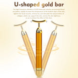 24K Gold U Massage Bar Energy Roller Electric Face-lifting Facial Massage Beauty Instrument Waterproof Vibrating Face Care Stick