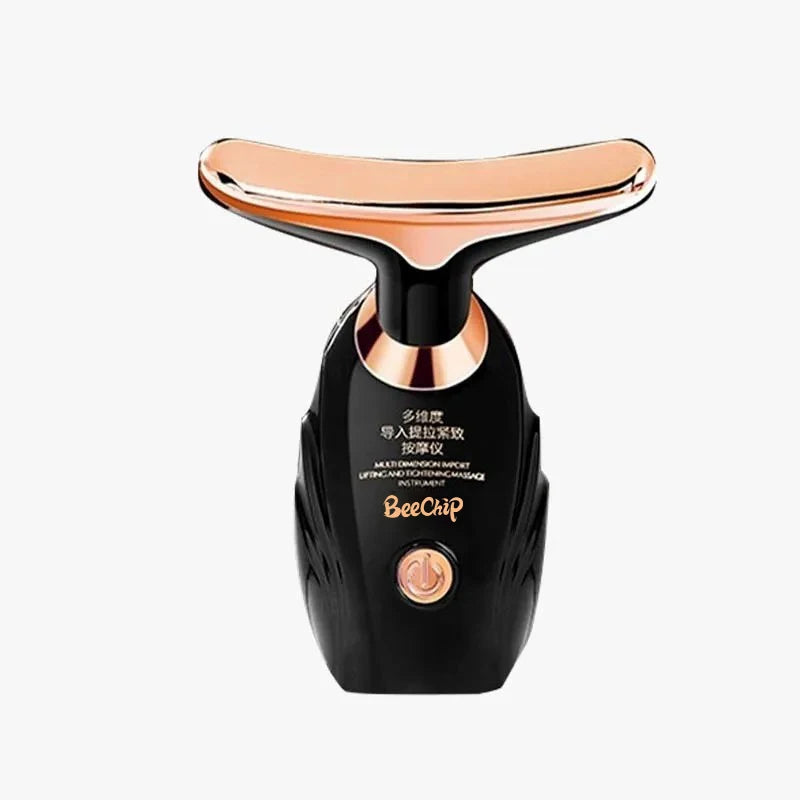 Gold Electric Facial Beauty Instrument Lifting And Firming Facial Eye Massager Household Vibration Ultrasonic Massager