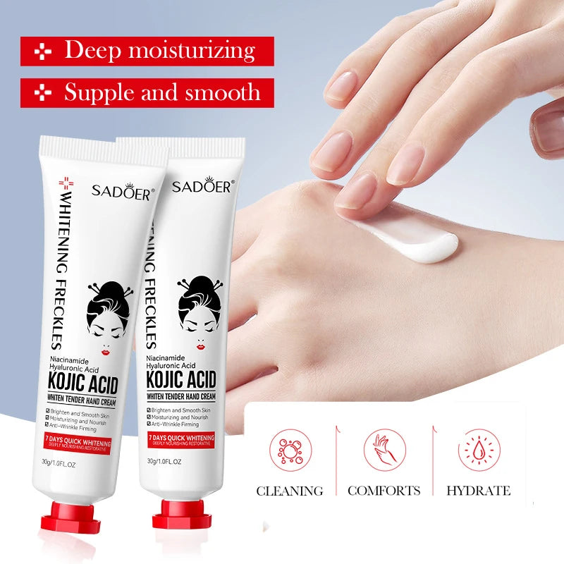 SADOER Kojic Acid Hand Cream Moisturizing Nourishing Brightening Hydrating Hand Creams Beauty Hands Skin Care Products