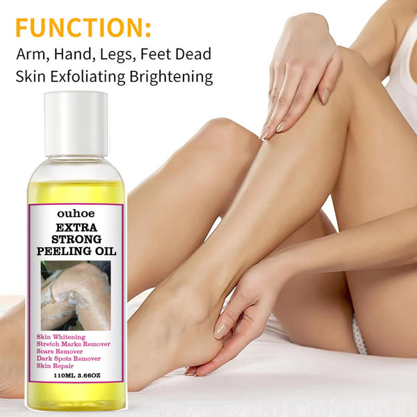 110ml Yellow Peeling Oil Plant Essential Bleaching Lighten Elbows Knee Hands Brightening Skin Tone Facial Body Massage Oil