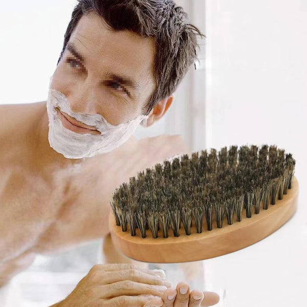 1Pcs Natural Boar Bristle Beard Brush for Men Bamboo Face Massage That Works Wonders To Comb Beards and Mustache Drop Shipping