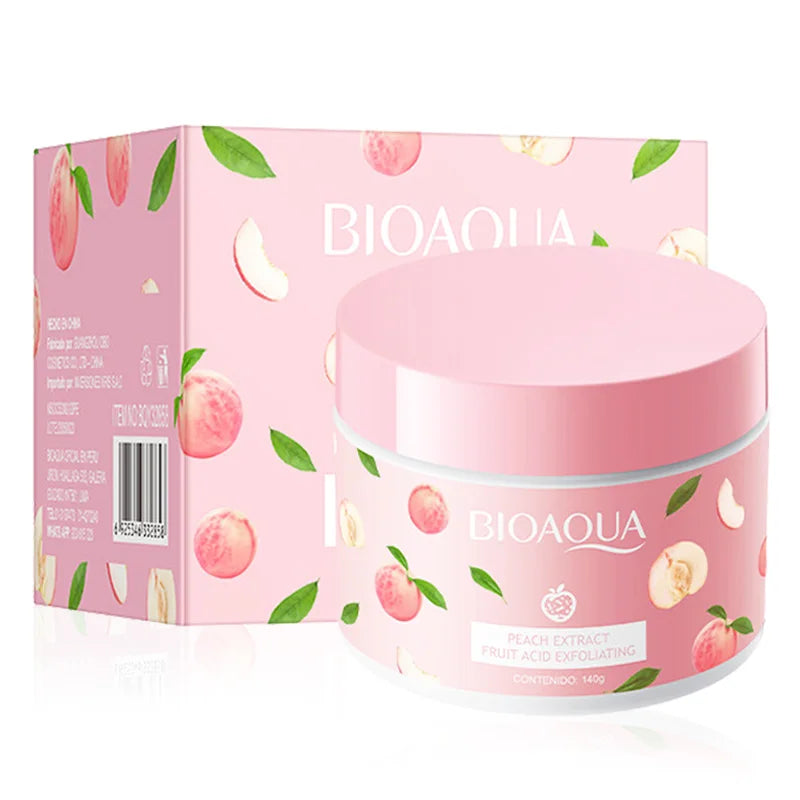 140g BIOAQUA Peach Exfoliating Cream Body Scrub Body Foot Back Exfoliator Tender Smooth Brightening Skin Care Exfoliation Creams