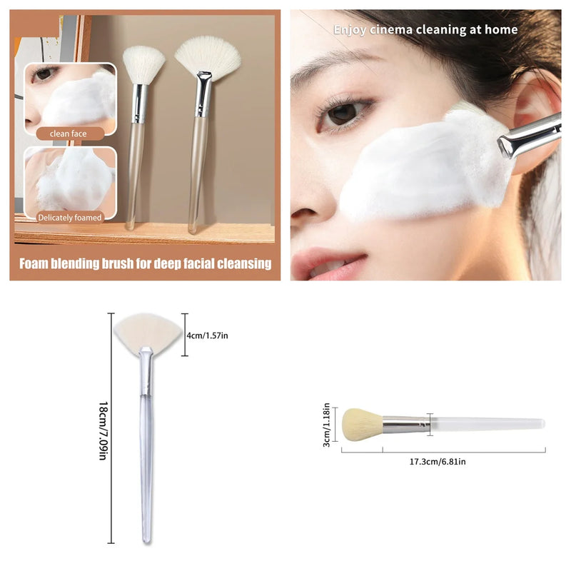 1Pc 16 Styles Facial Cleanser Brush Soft Hair Face Massage Wash Brush Face Mask Brush Portable Skin Care Tool